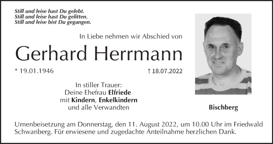 Anzeige von Gerhard Herrmann von MGO
