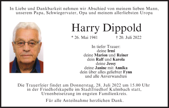 Anzeige von Harry Dippold von MGO