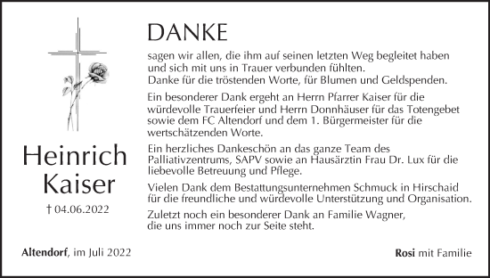 Anzeige von Heinrich Kaiser von MGO