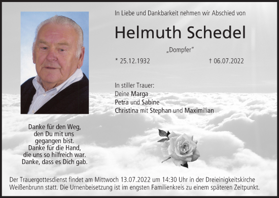 Anzeige von Helmuth Schedel von MGO