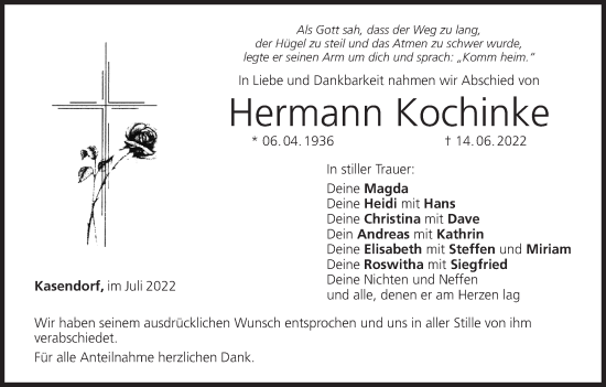 Anzeige von Hermann Kochinke von MGO
