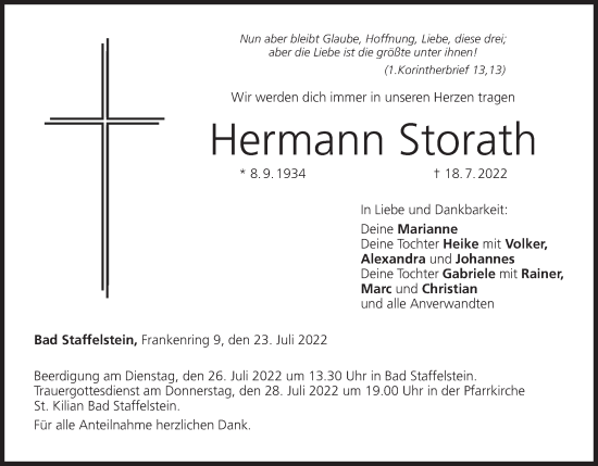 Anzeige von Hermann Storath von MGO