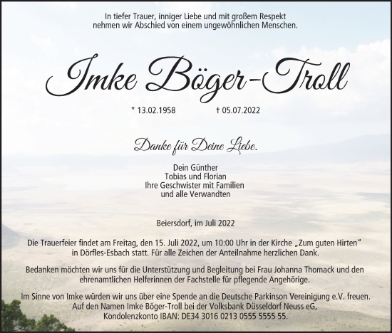 Anzeige von Imke Böger-Troll von MGO