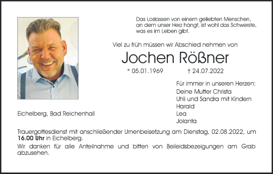 Anzeige von Jochen Rößner von MGO