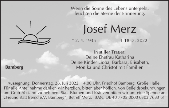Anzeige von Josef Merz von MGO