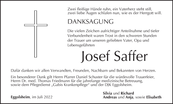 Anzeige von Josef Saffer von MGO