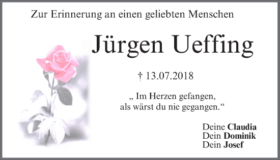 Anzeige von Jürgen Ueffing von MGO