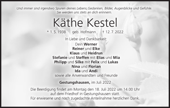 Anzeige von Käthe Kestel von MGO