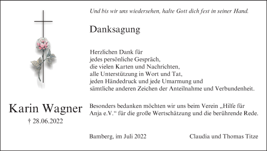 Anzeige von Karin Wagner von MGO