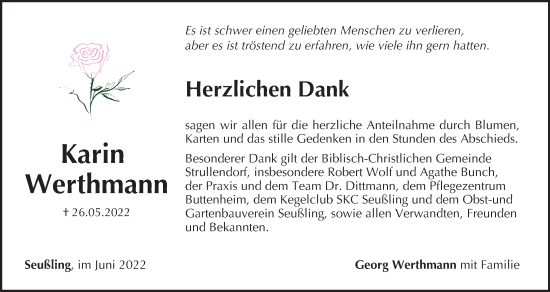 Anzeige von Karin Werthmann von MGO