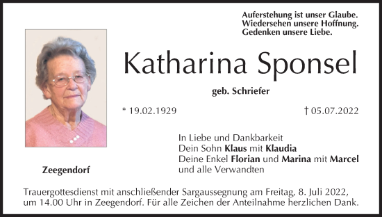 Anzeige von Katharina Sponsel von MGO
