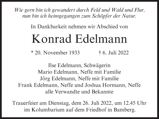 Anzeige von Konrad Edelmann von MGO