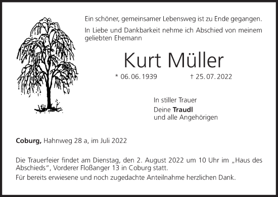 Anzeige von Kurt Müller von MGO