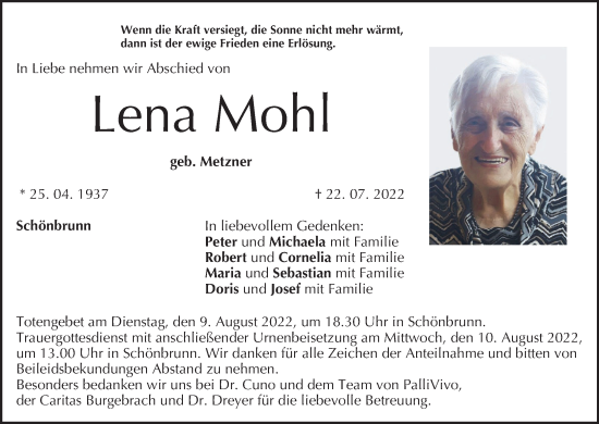 Anzeige von Lena Mohl von MGO