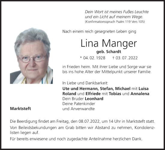Anzeige von Lina Manger von MGO