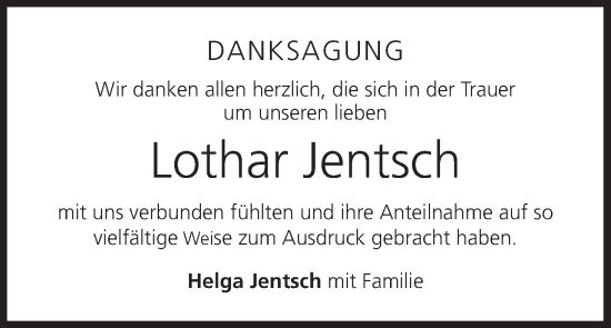 Anzeige von Lothar Jentsch von MGO