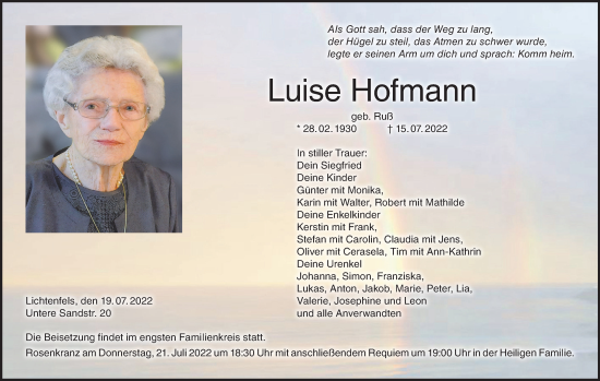 Anzeige von Luise Hofmann von MGO