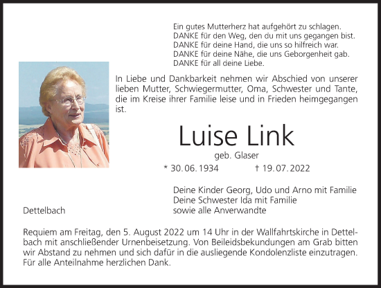 Anzeige von Luise Link von MGO