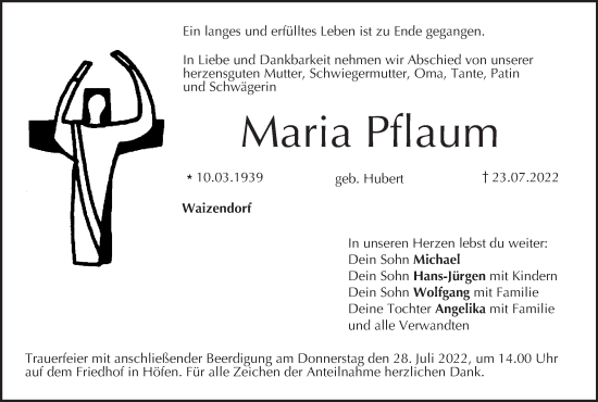 Anzeige von Maria Pflaum von MGO