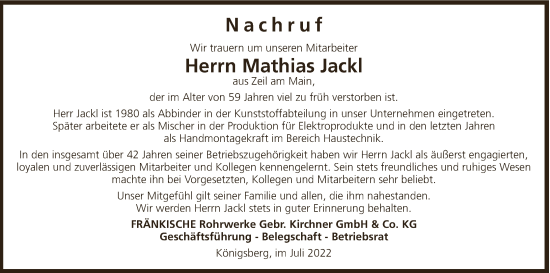 Anzeige von Mathias Jackl von MGO