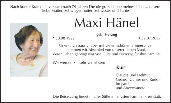 Anzeige von Maxi Hänel von MGO