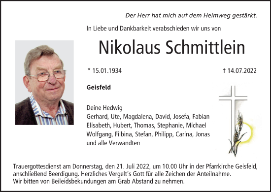 Anzeige von Nikolaus Schmittlein von MGO