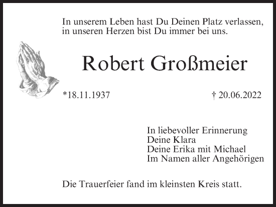 Anzeige von Robert Großmeier von MGO