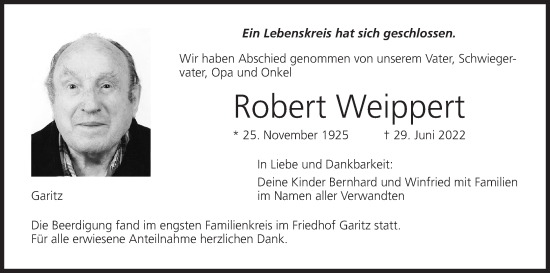 Anzeige von Robert Weippert von MGO
