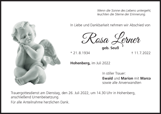 Anzeige von Rosa Lerner von MGO