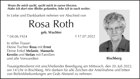 Anzeige von Rosa Roth von MGO