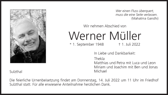 Anzeige von Werner Müller von MGO
