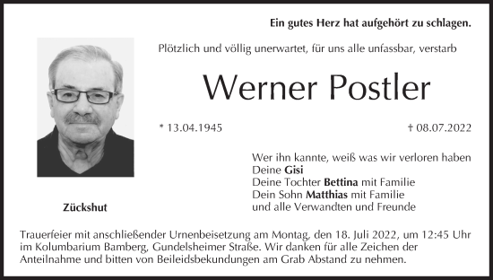 Anzeige von Werner Postler von MGO