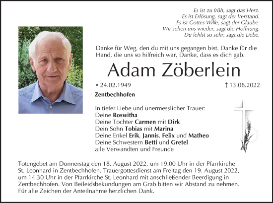 Anzeige von Adam Zöberlein von MGO