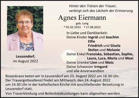 Anzeige von Agnes Eiermann von MGO