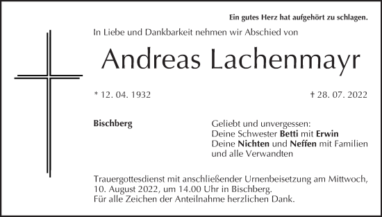 Anzeige von Andreas Lachenmayr von MGO