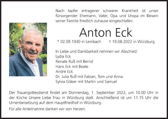 Anzeige von Anton Eck von MGO