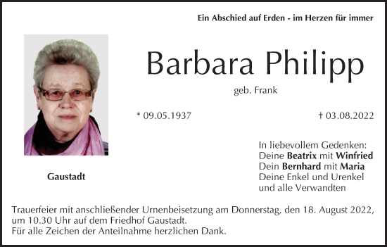 Anzeige von Barbara Philipp von MGO