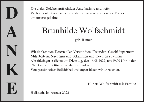 Anzeige von Brunhilde Wolfschmidt von MGO