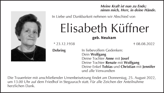 Anzeige von Elisabeth Küffner von MGO