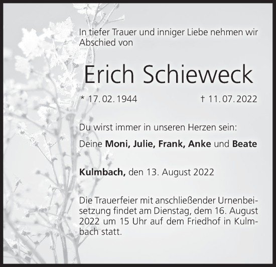 Anzeige von Erich Schieweck von MGO