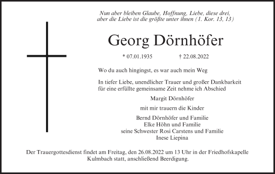 Anzeige von Georg Dörnhöfer von MGO