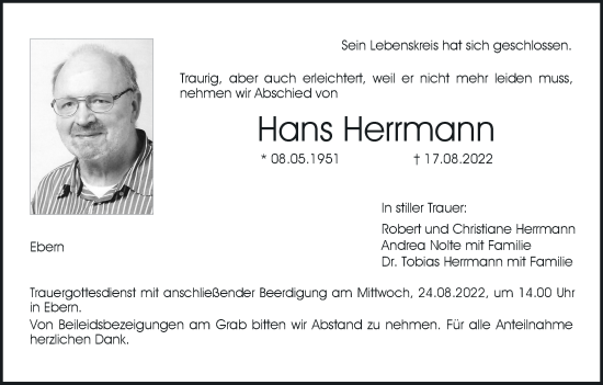 Anzeige von Hans Herrmann von MGO
