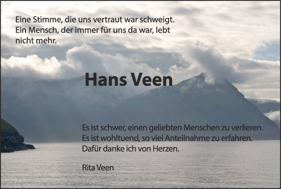 Anzeige von Hans Veen von MGO