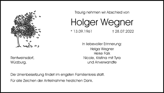 Anzeige von Holger Wegner von MGO