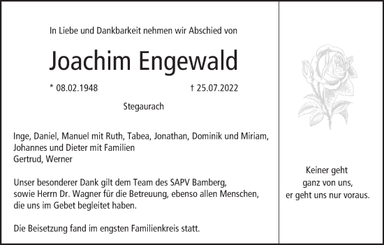 Anzeige von Joachim Engewald von MGO