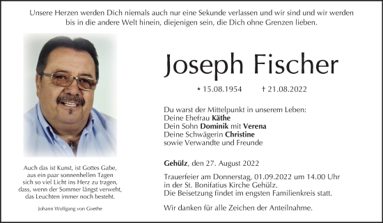 Anzeige von Joseph Fischer von MGO