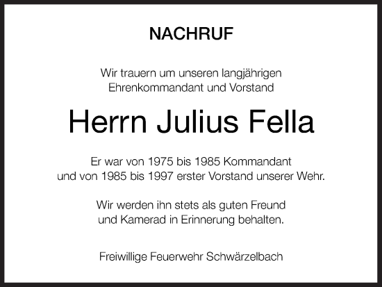Anzeige von Julius Fella von MGO