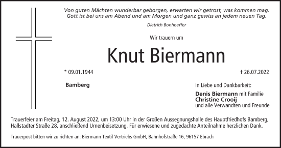 Anzeige von Knut Biermann von MGO