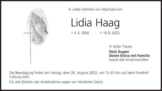 Anzeige von Lidia Haag von MGO