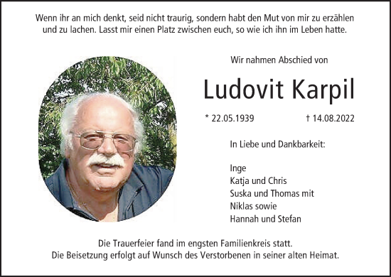 Anzeige von Ludovit Karpil von MGO
